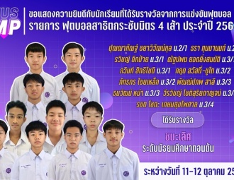 <strong>Read more about</strong><br />ขอแสดงความยินดีกับนักเรียนที่ได้รับรางวัลจากการแข่งขันฟุตบอลสาธิตกระชับมิตร 4 เส้า ประจำปี 2568 ขอแสดงความยินดีกับนักเรียนที่ได้รับรางวัลจากการแข่งขันฟุตบอลสาธิตกระชับมิตร 4 เส้า ประจำปี 2568